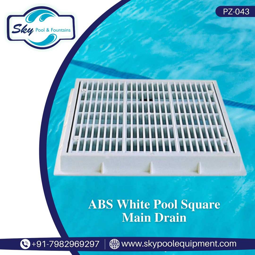 ABS White Pool Square Main Drain