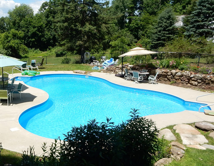 swimming pool with swimming pool ladder