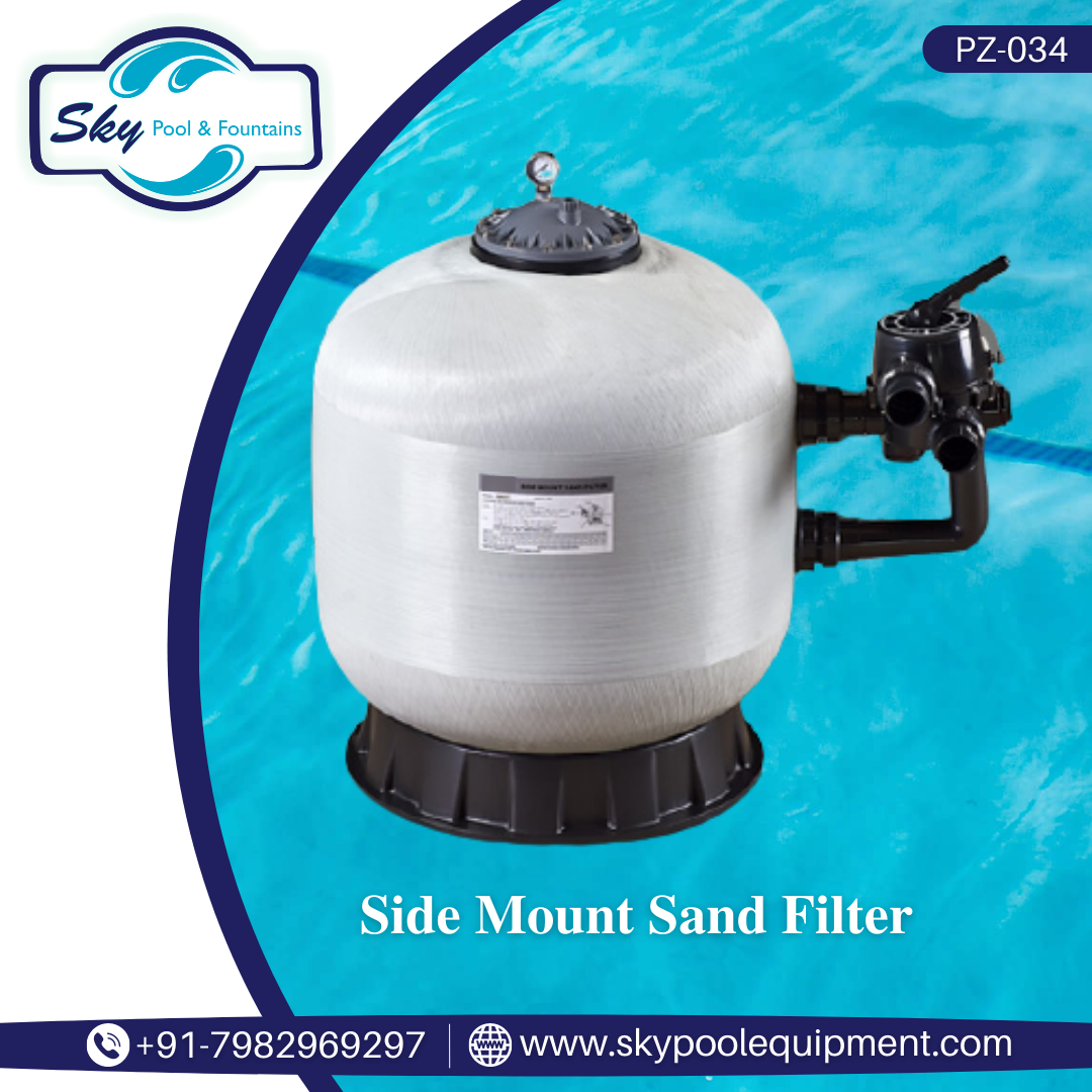 swimming pool contractor manufactures Side Mount Pool Sand Filter