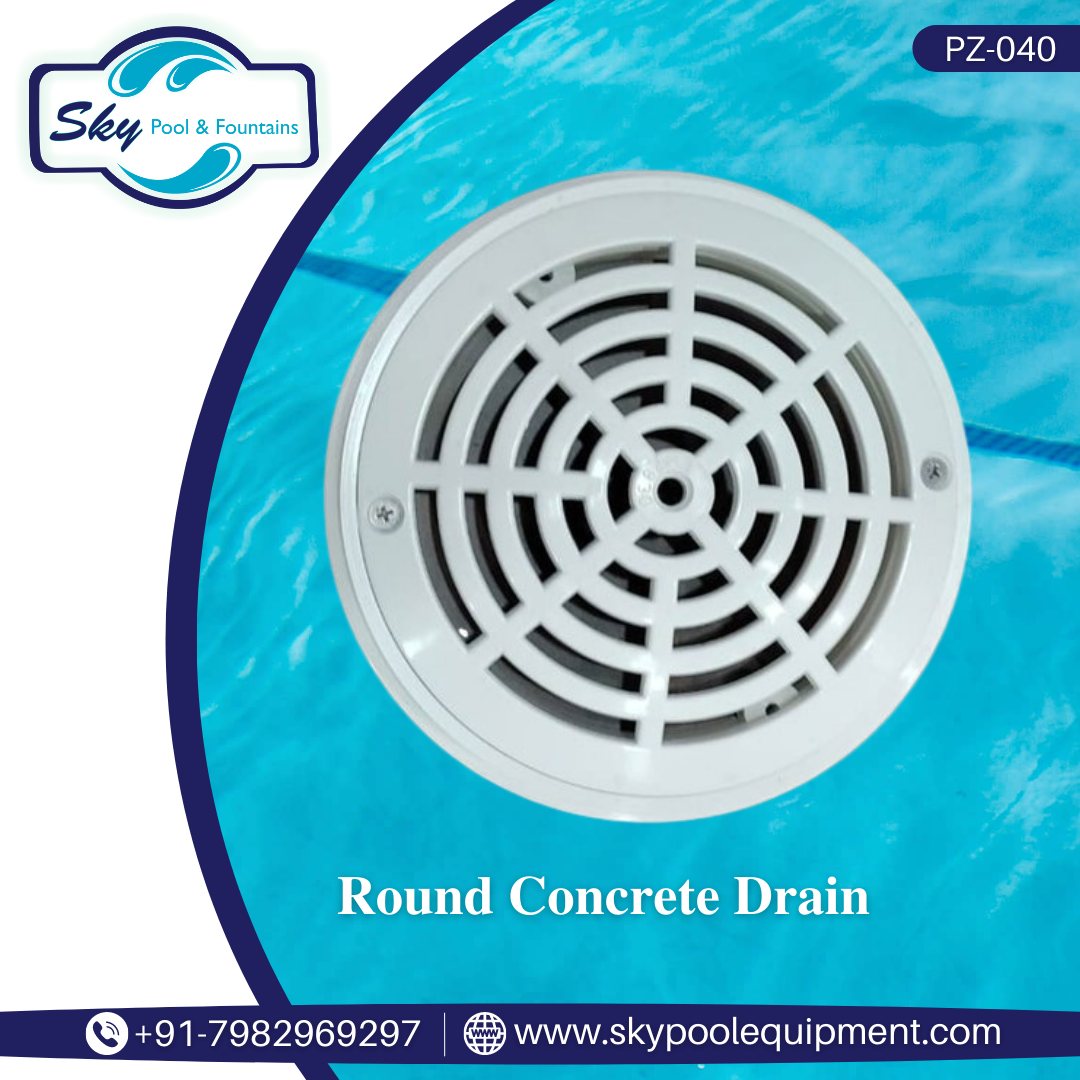 swimming pool contractor manufactures round main drain